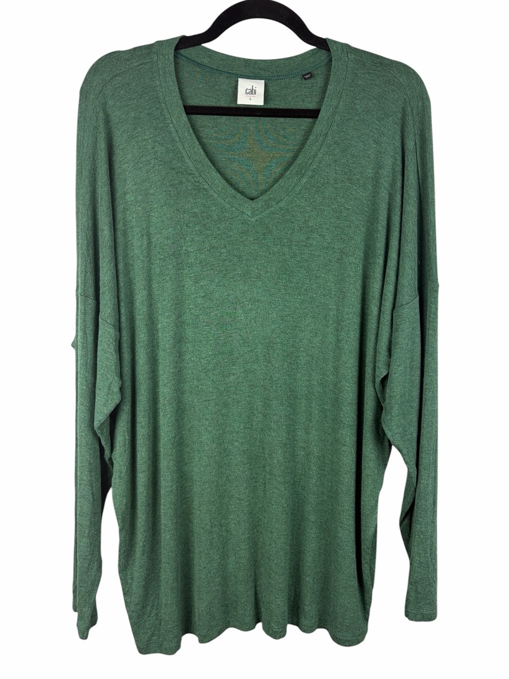 Cabi Green Oversized Dolman Batwing V Neck Tunic Top Large